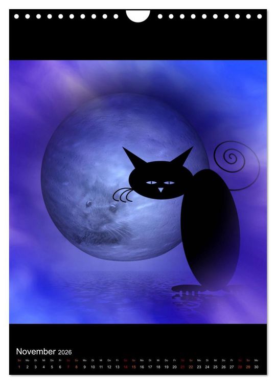 Produktbild: Mooncats - sie leben und sie tr&auml;umen (Wandkalender 2026 DIN A4 hoch), CALVENDO Monatskalender