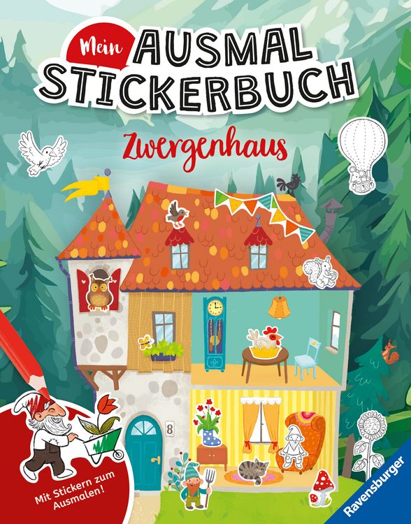 Produktbild: Mein Ausmalstickerbuch - Zwergenhaus
