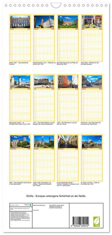 Produktbild: Familienplaner 2026 - G&ouml;rlitz - Europas verborgene Sch&ouml;nheit an der Nei&szlig;e mit 5 Spalten (Wandkalender, 21 x 45 cm) CALVENDO