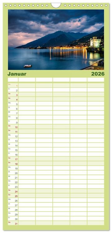 Produktbild: Familienplaner 2026 - Traumziele am Comer See mit 5 Spalten (Wandkalender, 21 x 45 cm) CALVENDO