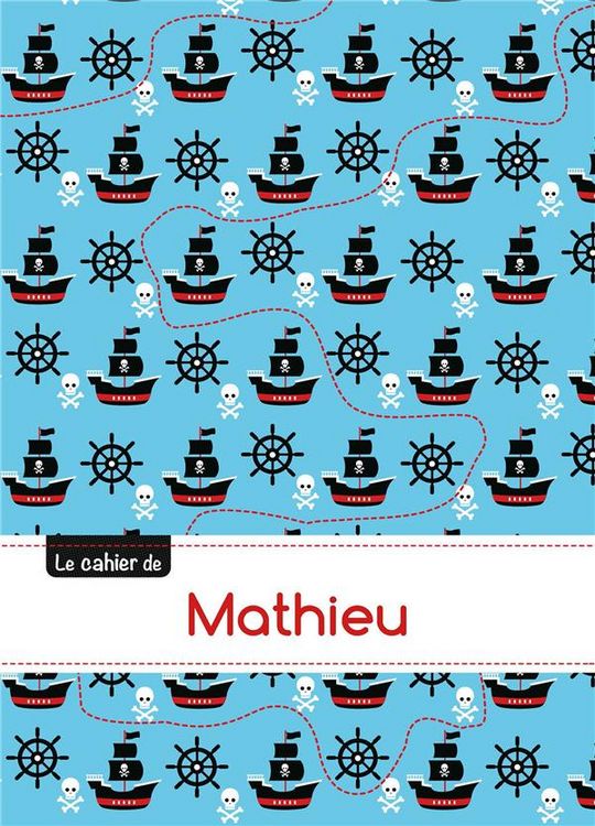 Produktbild: Cahier mathieu blanc,96p,a5 pirates