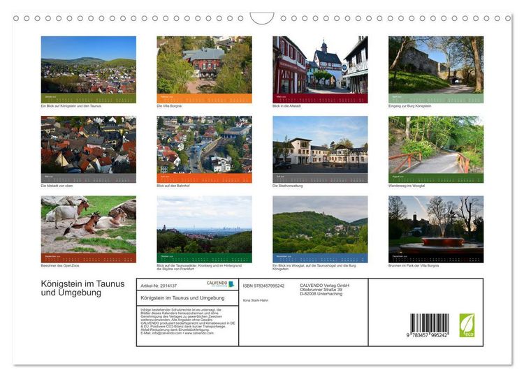 Produktbild: K&ouml;nigstein im Taunus und Umgebung (Wandkalender 2026 DIN A3 quer), CALVENDO Monatskalender