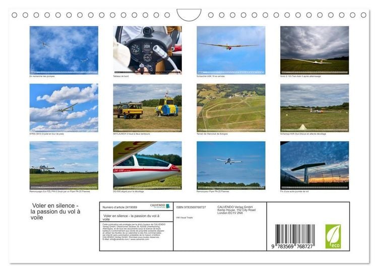 Produktbild: Voler en silence - la passion du vol &agrave; voile (Calendrier mural 2027 DIN A4 vertical), CALVENDO calendrier mensuel