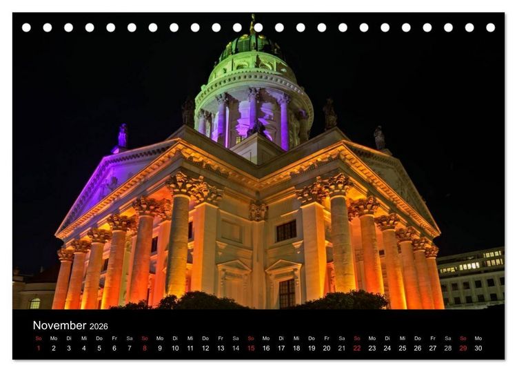 Produktbild: Berlin bei Nacht (Tischkalender 2026 DIN A5 quer), CALVENDO Monatskalender