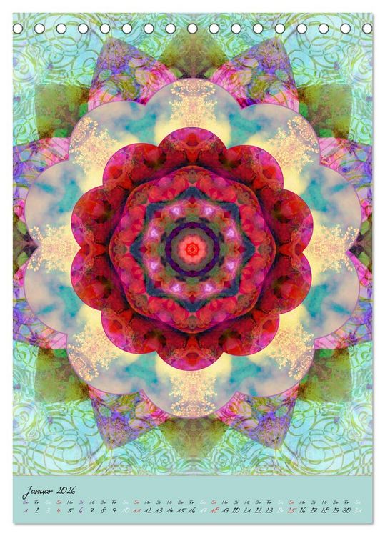 Produktbild: FLORALE MANDALAS (Tischkalender 2026 DIN A5 hoch), CALVENDO Monatskalender