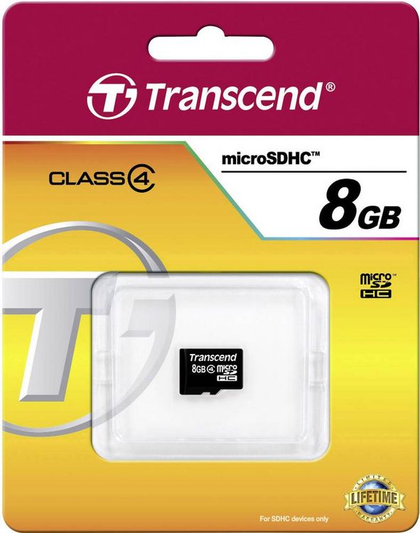 Produktbild: Transcend Standard microSDHC-Karte Industrial 8GB Class 4