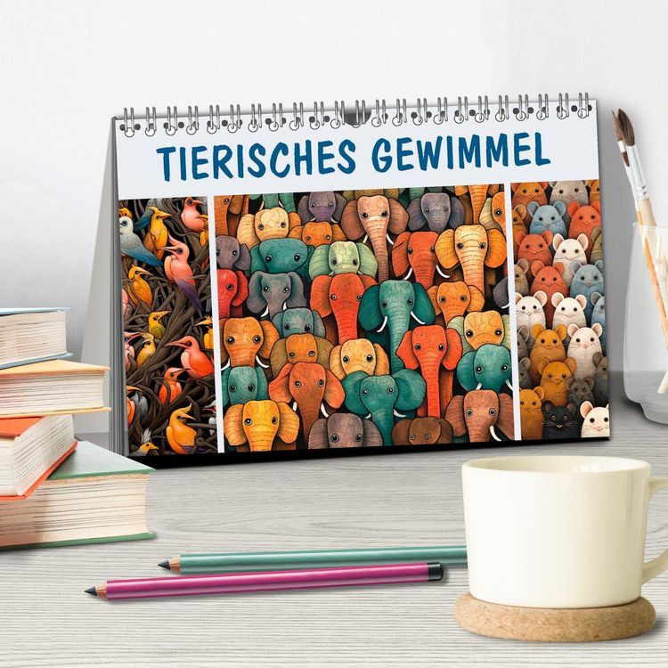 Produktbild: Tierisches Gewimmel (Tischkalender 2026 DIN A5 quer), CALVENDO Monatskalender