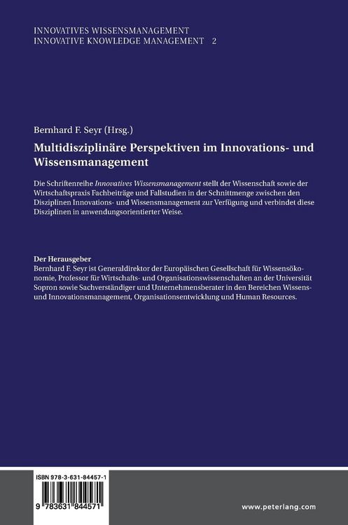 Produktbild: Multidisziplin&auml;re Perspektiven im Innovations- und Wissensmanagement