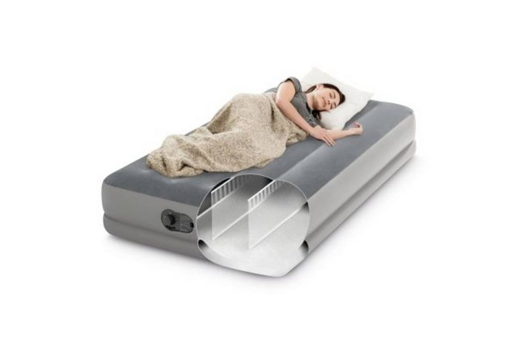 Produktbild: Intex 64112 TWIN DURA-BEAM PRESTIGE AIRBED W/FASTFILL USB PUMP Luftbett (L x B x H) 1910 x 990 x 300 mm Grau