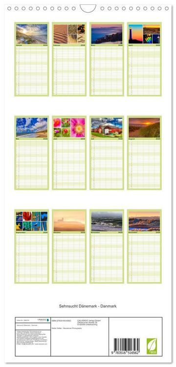 Produktbild: Familienplaner 2026 - Sehnsucht D&auml;nemark - Danmark mit 5 Spalten (Wandkalender, 21 x 45 cm) CALVENDO