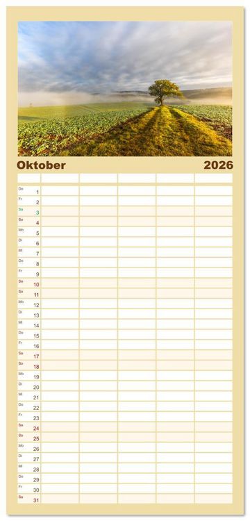 Produktbild: Familienplaner 2026 - Bunter Pf&auml;lzerwald mit 5 Spalten (Wandkalender, 21 x 45 cm) CALVENDO