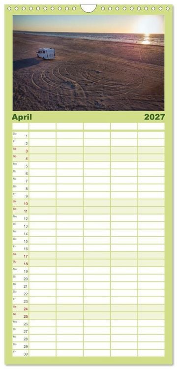 Produktbild: Familienplaner 2027 - D&auml;nemark - Mit dem Wohnmobil durch J&uuml;tland mit 5 Spalten (Wandkalender, 21 x 45 cm) CALVENDO