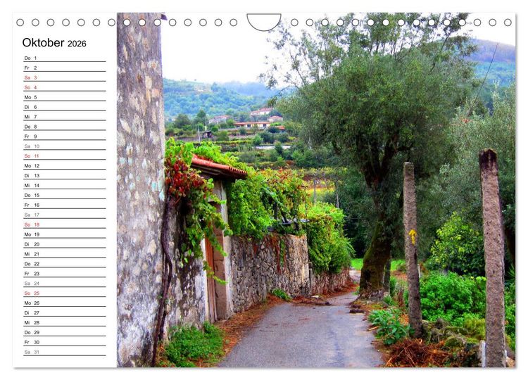 Produktbild: Jakobsweg - Camino Portugues Central (Wandkalender 2026 DIN A4 quer), CALVENDO Monatskalender