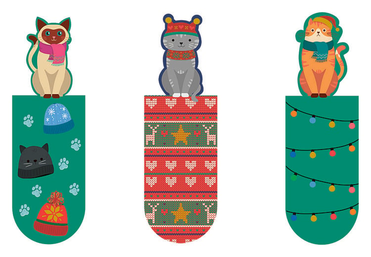 Produktbild: Magnetlesezeichen Weihnachtskatzen