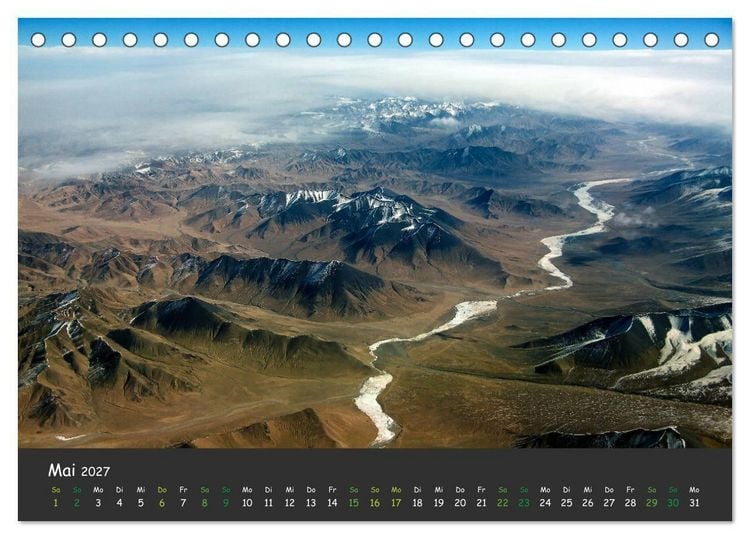 Produktbild: Pilot's-eye view - Die Welt von oben (Tischkalender 2027 DIN A5 quer), CALVENDO Monatskalender