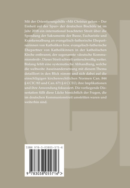 Produktbild: Can. 844 &sect; 4 CIC/83 und Can. 671 &sect; 4 CCEO im Licht des Kommunionstreits der deutschen Bisch&ouml;fe
