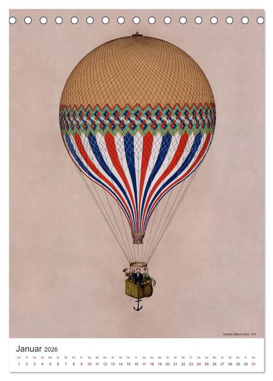 Produktbild: Ballonfahren Kalender (Tischkalender 2026 DIN A5 hoch), CALVENDO Monatskalender