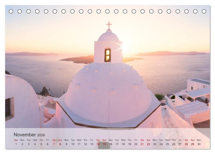 Produktbild: Whispers of Santorini (Desk Calendar 2026 DIN A5 landscape), CALVENDO 12 Month DeskCalendar