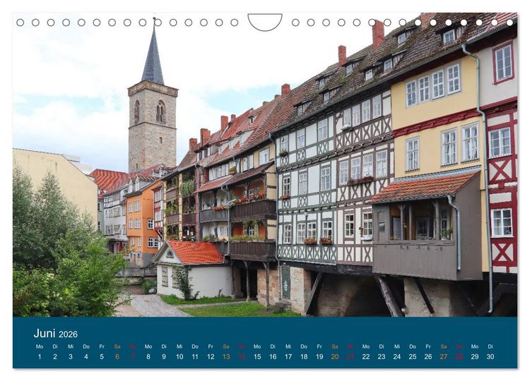 Produktbild: Th&uuml;ringen, unterwegs in Weimar, Erfurt und Eisenach (Wandkalender 2026 DIN A4 quer), CALVENDO Monatskalender
