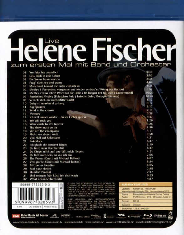 Produktbild: Helene Fischer - Live/Zum ersten Mal mit Band und Orchester