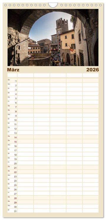 Produktbild: Familienplaner 2026 - Toskana 2026 mit 5 Spalten (Wandkalender, 21 x 45 cm) CALVENDO