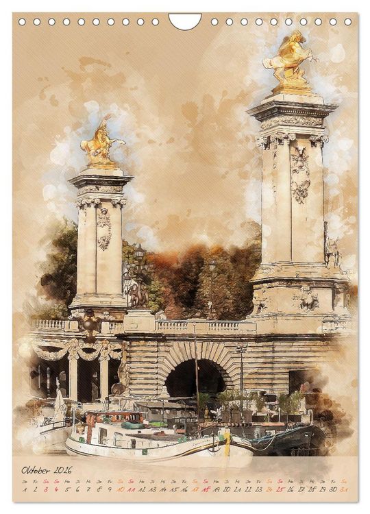 Produktbild: Paris - la Ville de l'amour (Wandkalender 2026 DIN A4 hoch), CALVENDO Monatskalender
