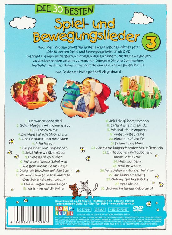 Produktbild: Die 30 besten Spiel- und Bewegungslieder