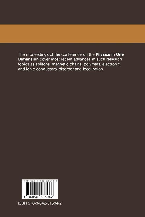 Produktbild: Physics in One Dimension
