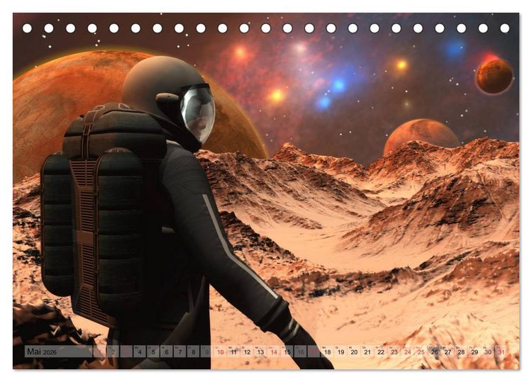 Produktbild: Zukunftswelten (Science Fiction) (Tischkalender 2026 DIN A5 quer), CALVENDO Monatskalender