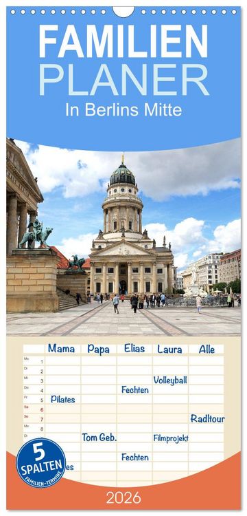 Produktbild: Familienplaner 2026 - In Berlins Mitte mit 5 Spalten (Wandkalender, 21 x 45 cm) CALVENDO