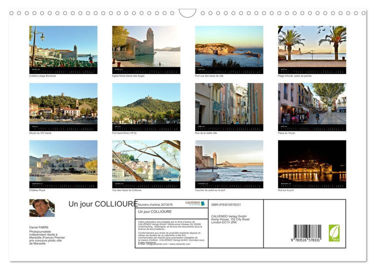 Produktbild: Un jour COLLIOURE (Calendrier mural 2026 DIN A3 vertical), CALVENDO calendrier mensuel
