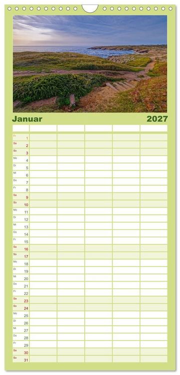 Produktbild: Familienplaner 2027 - Cote Sauvage. Wilde Atlantikk&uuml;ste der Bretagne. mit 5 Spalten (Wandkalender, 21 x 45 cm) CALVENDO