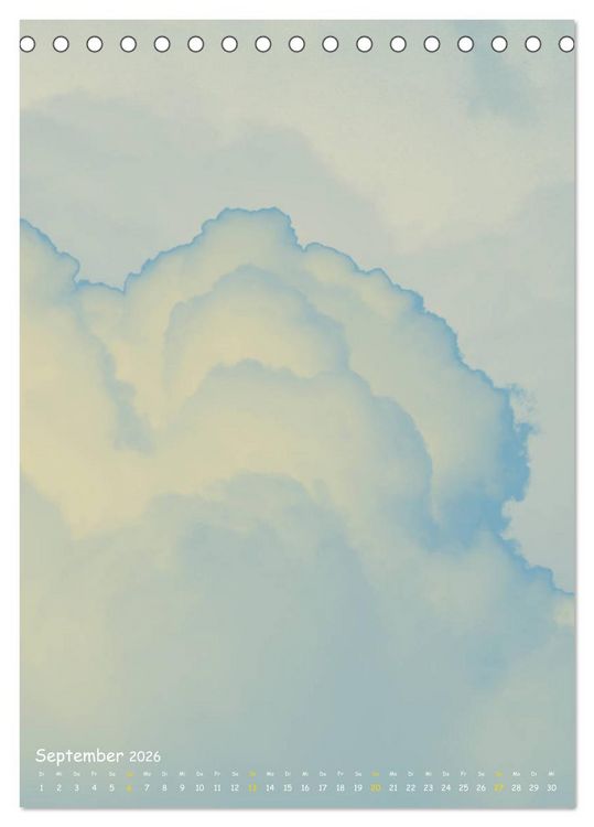 Produktbild: Aquarelle am Himmel (Tischkalender 2026 DIN A5 hoch), CALVENDO Monatskalender