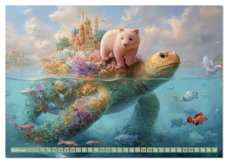 Produktbild: Humorvolle Tieranh&auml;ufungen - Voller Fantasie (Tischkalender 2026 DIN A5 quer), CALVENDO Monatskalender
