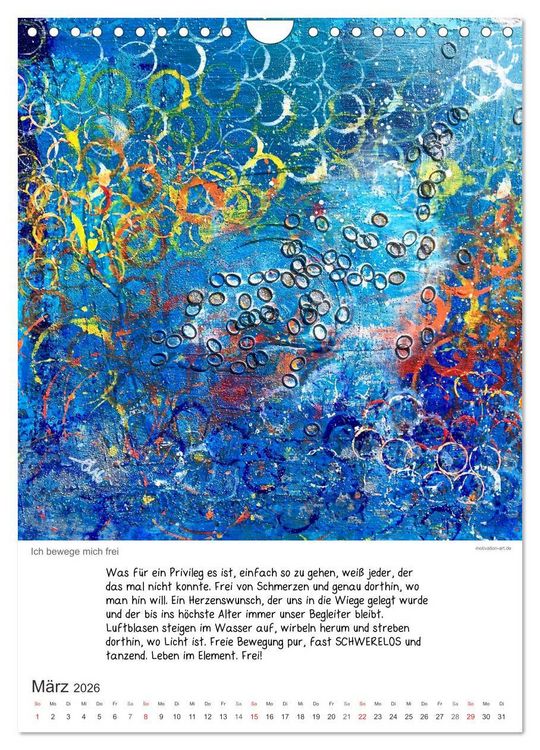 Produktbild: Motivation-Art Herzensw&uuml;nsche (Wandkalender 2026 DIN A4 hoch), CALVENDO Monatskalender
