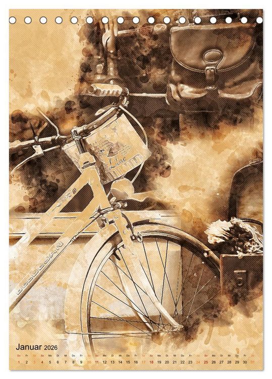 Produktbild: Fahrrad - Retro-Kalender (Tischkalender 2026 DIN A5 hoch), CALVENDO Monatskalender