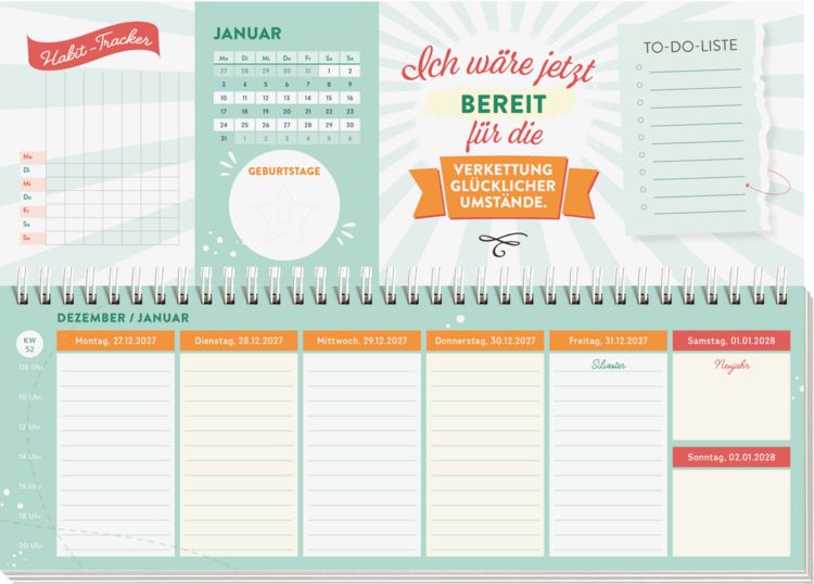 Produktbild: Tischkalender 2027 quer: Nutze den Tag! Es sei denn, er ist bl&ouml;d, dann nutze den n&auml;chsten