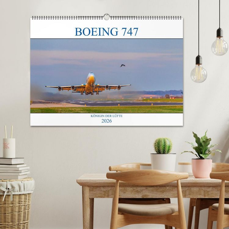 Produktbild: BOEING 747 - K&ouml;nigin der L&uuml;fte (Wandkalender 2026 DIN A2 quer), CALVENDO Monatskalender