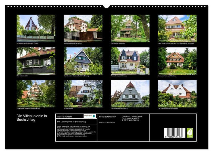 Produktbild: Die Villenkolonie in Buchschlag (hochwertiger Premium Wandkalender 2026 DIN A2 quer), Kunstdruck in Hochglanz