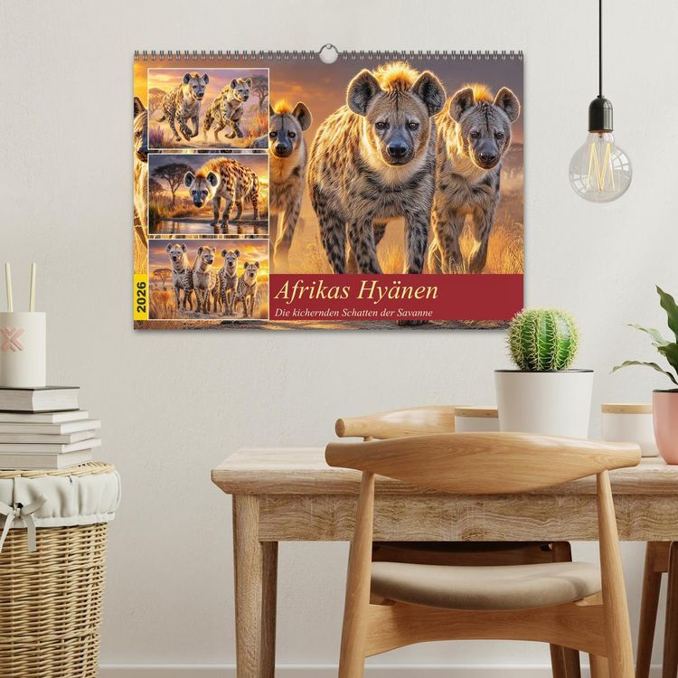 Produktbild: Afrikas Hy&auml;nen. Die kichernden Schatten der Savanne (Wandkalender 2026 DIN A3 quer), CALVENDO Monatskalender