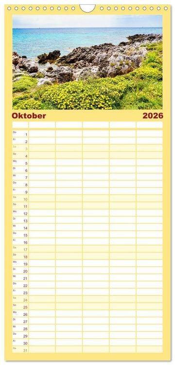 Produktbild: Familienplaner 2026 - Mallorca Meine Liebe mit 5 Spalten (Wandkalender, 21 x 45 cm) CALVENDO