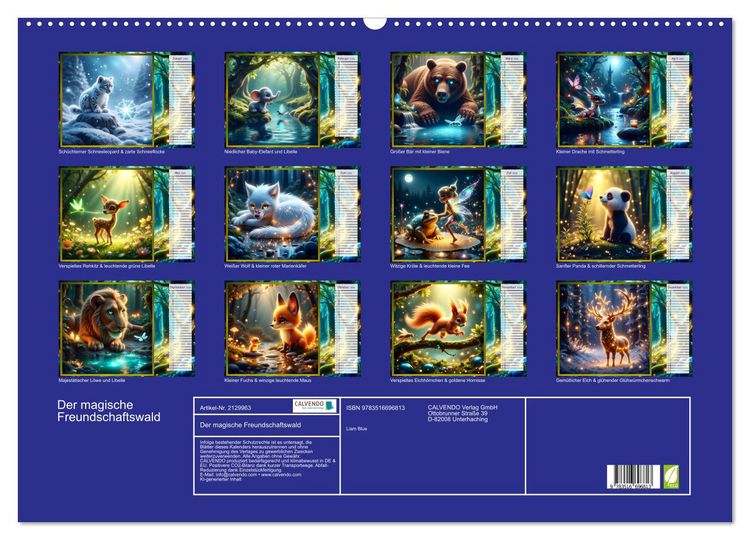 Produktbild: Der magische Freundschaftswald (Wandkalender 2026 DIN A2 quer), CALVENDO Monatskalender