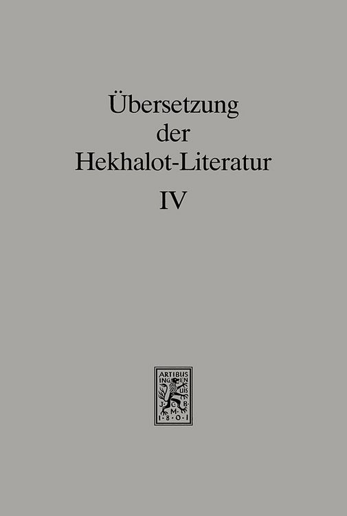 Produktbild: &Uuml;bersetzung der Hekhalot-Literatur