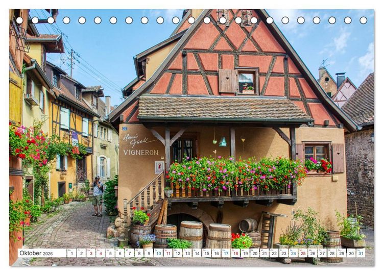 Produktbild: Eguisheim - Eines der sch&ouml;nsten D&ouml;rfer Frankreichs (Tischkalender 2026 DIN A5 quer), CALVENDO Monatskalender