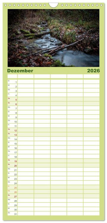 Produktbild: Familienplaner 2026 - Wege des einfachen Gl&uuml;cks - Spazierg&auml;nge im Wald mit 5 Spalten (Wandkalender, 21 x 45 cm) CALVENDO
