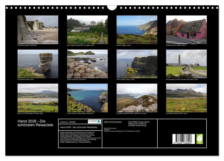 Produktbild: Irland 2026 - Die sch&ouml;nsten Reiseziele (Wandkalender 2026 DIN A3 quer), CALVENDO Monatskalender
