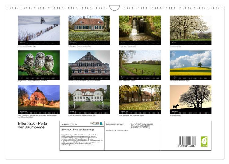 Produktbild: Billerbeck - Perle der Baumberge (Wandkalender 2026 DIN A3 quer), CALVENDO Monatskalender