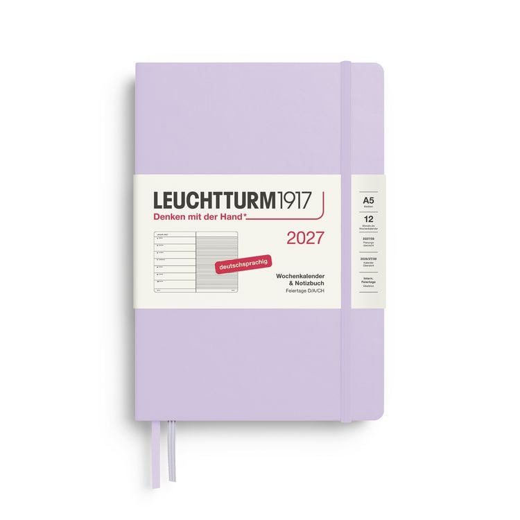 Produktbild: Wochenkalender & Notizbuch Medium (A5) 2027, Lilac, Deutsch
