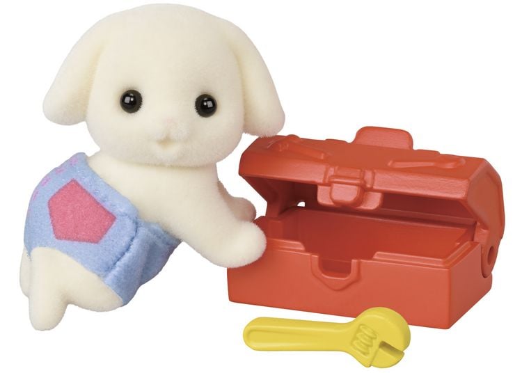 Produktbild: Sylvanian Families 5823 - Baustelle, Sammelfigur Baby Builders Series, 1 St&uuml;ck sortiert