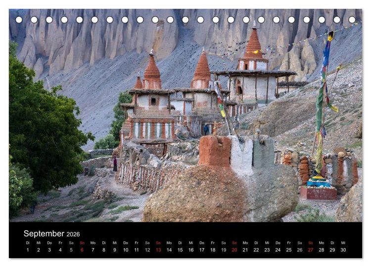 Produktbild: Buddhistische Ch&ouml;rten im Himalaya (Tischkalender 2026 DIN A5 quer), CALVENDO Monatskalender